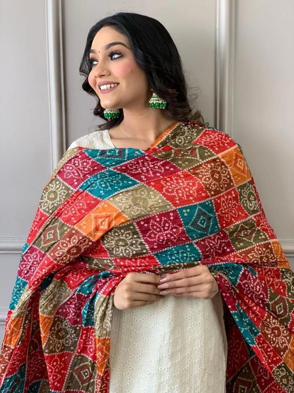 Schiffli Chikankari Cotton Kurta Set with Dupatta